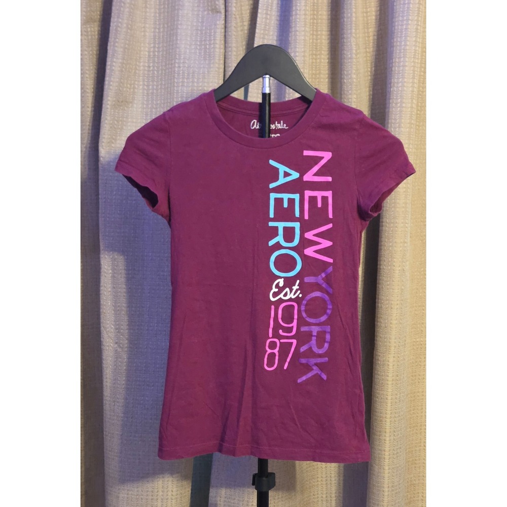 Aeropostale New York Aero Est 1987 Graphic Short Sleeve‎ T-Shirt Women's Size XS